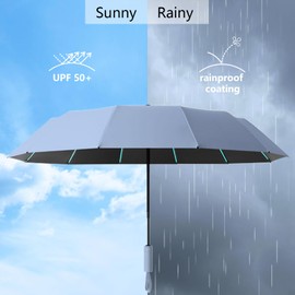 Repel Umbrella Windproof Travel Umbrellas for Rain - Easy Auto Open Close, Durable & Compact Umbrella, Strong Fibreglass Frame, sky blue