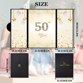 NATISERAUM 50th Birthday Party Decorations for Men Women, Black Gold 50th Birthday Guest Book Alternative, 50th Birthday Signature Book Great 50th Birthday Gifts Signing Card Board Party Supplies