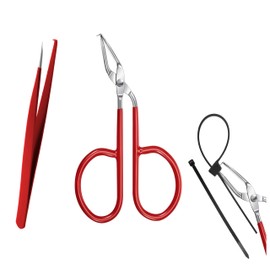 Quhoxdye 2 Pcs Cable Zip Tie Remover Opener Release Tool, Stainless Steel Pliers to Make Wide Zip Tie Reusable, Pocket Size with Storage Box (Red)