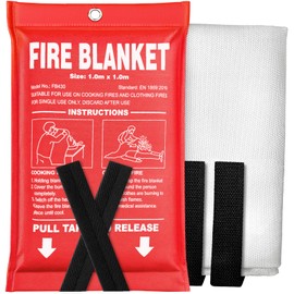 Andyssey Fire Blanket- 40" x 40" Prepared Emergency Fire Blanket for Home and Kitchen, RV, Grill, Fireplace, Safe & Easy for Young Adults and Elderly Living Alone