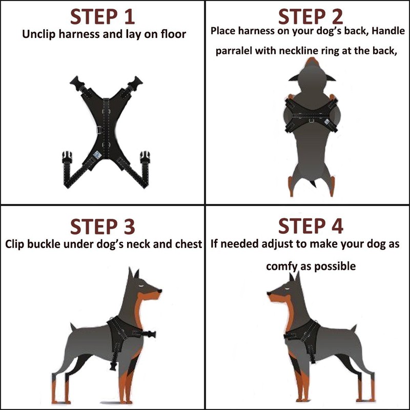 Musonic No Pull Dog Harness, Breathable Adjustable Comfort, Free Leash