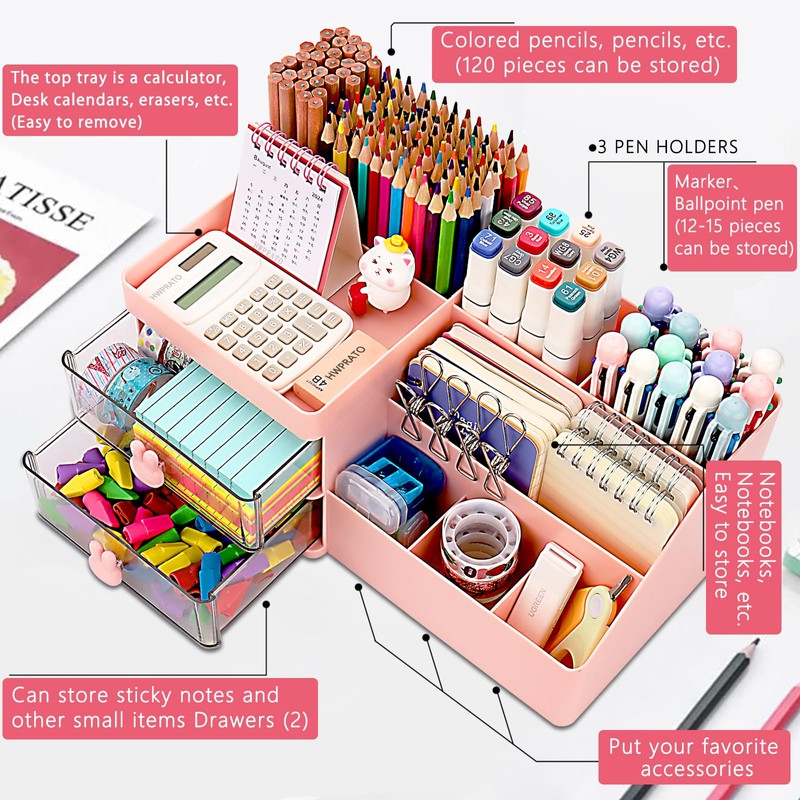 HWPRATO Mini Drawer Organizers Accessories with Compartments and Drawers, Plastic
