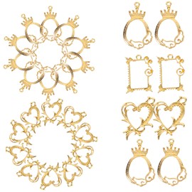 Operitacx Craft Unique Jewelry Metal Frame Photo Frame Bezel Pendants 30pcs Open Bezel Charms for Diy Jewelry Projects