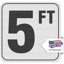 Aquatic Custom Tile, 5FT Pool Depth Markers, 6x6 Inches Vinyl Pool Stickers, Swimming Pool Number Markers, Pool Safety Signage, Adhesive Pool Depth Markers Stickers for Decks, MADE IN USA - (1 Pack)