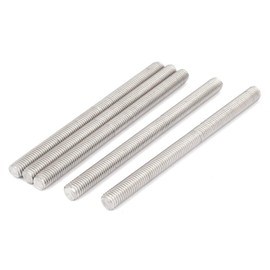 TOP-VIGOR 5Pcs M10-1.5 x 110mm Length Fully Threaded Rod, 304 Stainless Steel Right Hand Threads Rods, Fully Studding Rod Bar for Anchor Bolts, Clamps, Hangers and U-Bolts