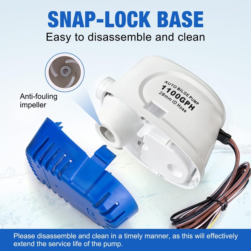 ECO-WORTHY Automatic 12V Bilge Pumps for Boats 1100GPH Auto with
