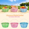 3 Pcs Large Woven Picnic Basket Bamboo Chip Woven Basket