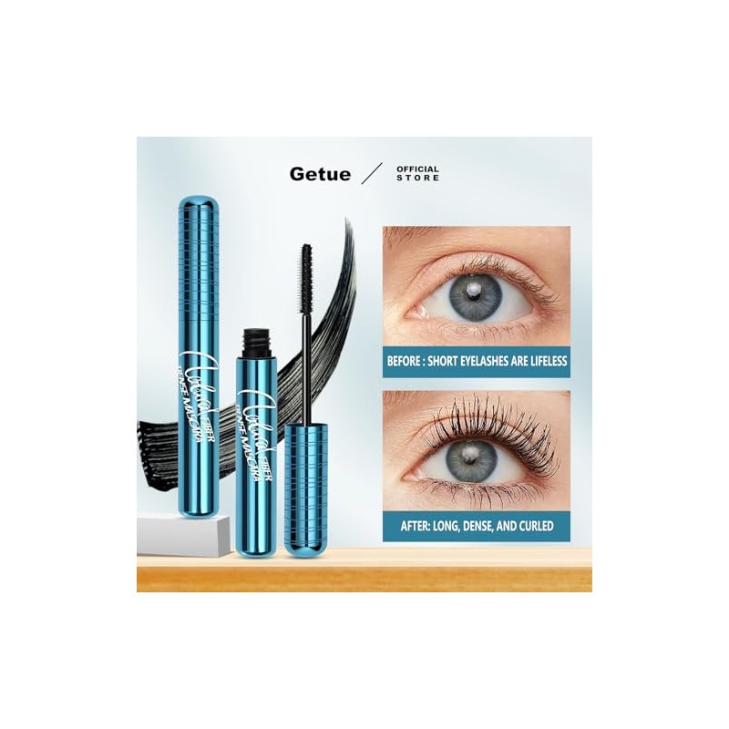 Getue Waterproof Mascara for Mature Women - Hypoallergenic & Volumizing