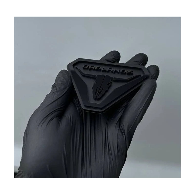 UsaStandard 2x Car Fender Badlands Long Horn Emblem Badge Black