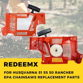 REDEEMX 503608803 55 Recoil Rewind Starter Assy Pull Start Assembly Kit Compatible with Husqvarna 51 55 50 Rancher EPA Chainsaws Parts