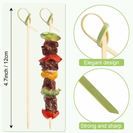 1000 PCS Bamboo Knot Picks Cocktail Picks 4.7 Inch Bamboo Skewers for Appetizers Fancy Cocktail Toothpicks for Party Drinks Food Fruit Charcuterie Boards Accessories