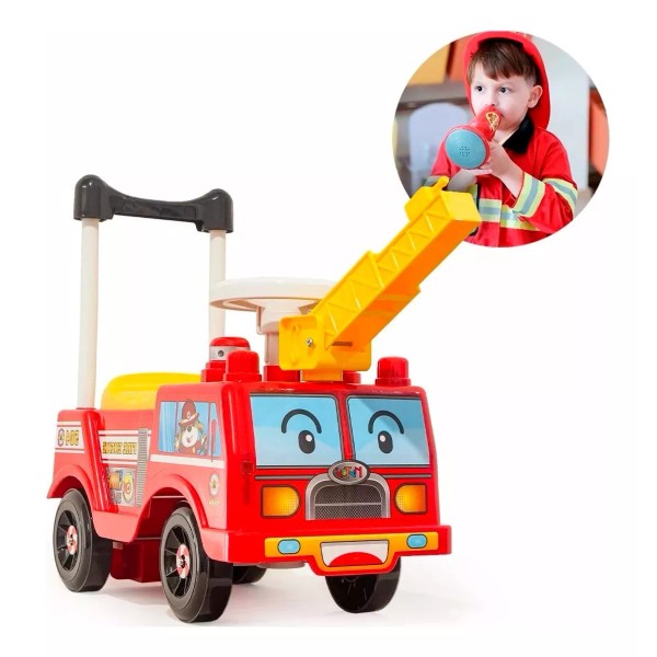 Mytek Montable Carrito Para Niño Impulsor Bombero Rojo Mytoy 5504