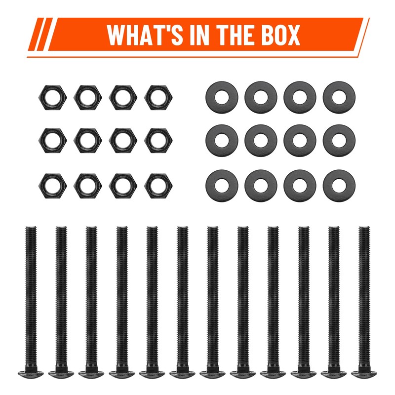 SPARKWHIZ 1/2 x 6 Inch Carriage Bolt Kit, Rust Resistance
