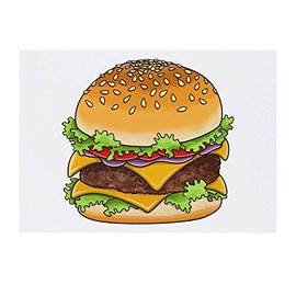 Azeeda 'Burger' Temporäres Tattoo - Hautfreundlicher & Ungiftiger Abziehbild · Wasserfest (TO00031222)