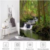 JOOCAR Design Shower Curtain, Nature Flowing Stream Forest Waterfall Landscape