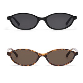 Retro Oval Sunglasses for Women Small Cat Eye 90s Sun Glasses Vintage Y2K Lightweight Sunnies