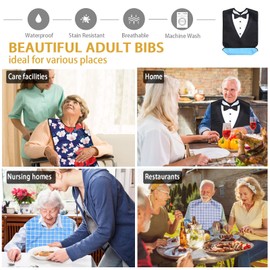 Pafusen Adult Bibs for Men Elderly Seniors, Reusable Large Adult Bibs for Eating with Snaps, Feeding Bibs for Adults Senior Citizens with Crumb Catcher, Gag Gifts for Men/Dad
