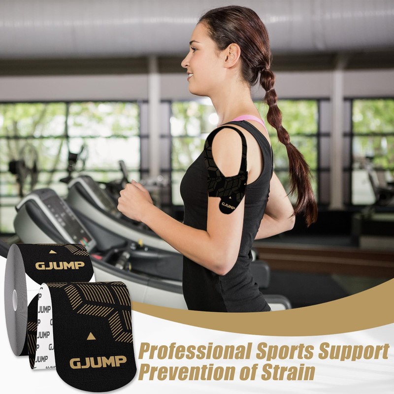 GJUMP Kinesiology Tape, 40 Count Precut Strips 2 Rolls, Original