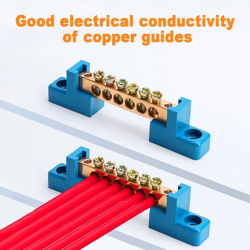 HUAREW Grounding Bus Bar 6 Positions, Ground Bus Bar Terminal