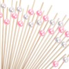 Blulu 200 Pieces Cocktail Picks 4.7 Inch Fruit Sticks Pearl