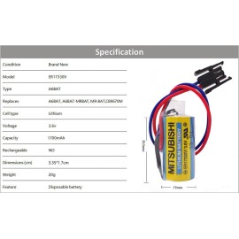 Unbranded 4x 1700mAh ER17330V 3.6V Mitsubishi A6BAT MR-BAT PLC Battery Power for FANUC #J