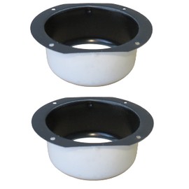 Rainware Supply 2 3/4 inch Aluminum Gutter Downspout Round Drain Outlet with Flange, 2-Pack (D234F_2pack)