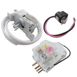 Zafina-UP 2198202 Cold Control Thermostat W10822278 Defrost Timer W10225581 Bimetal Thermostat Refrigerator Defrost Complete Kit Replacement Fit for Whirlpool Kenmore Refrigerators