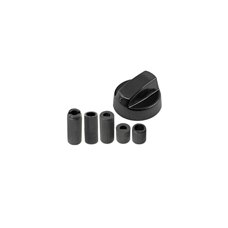 SOS Accessoire Black Universal Oven Knob with 5 Adapters for