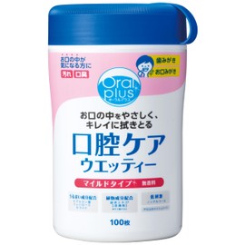 Asahi Group Foods Oral Plus Oral Care Wettes, Mild, Main Unit, 100 Sheets