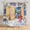 ZJRBJB Christmas Shower Curtain Winter Wonderland Xmas Fairy Tale Magic