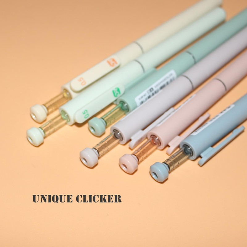 HeTaoCat 6Pcs Innovative Retractable Gel Pens with 6 Morandi color,