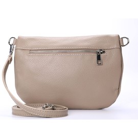 Ever Bloom Unisex Leather Chest Bag, Bum Bag, Fashion Waist Bag, Shoulder Bag, Saddle Cross Bag, 24 cm, Medium Leather Bag for Festival and Holiday, Taup Medium, standard size