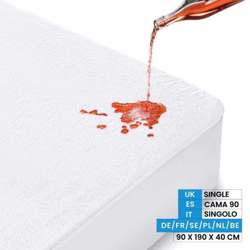 Utopia Bedding Waterproof Mattress Protector Single Bed, 90 x 190