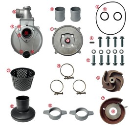 Pump W/NPT-Thread 3-Bolt-Inlet and Outlet For Straight Keyed Shaft 2" IN. Ports. For Champion 66520 2-Inch for DuroMax XP652WP 208cc 158-Gpm 2-Inch for Ironton 2" in. 97938 Semi-Trash Water Pump