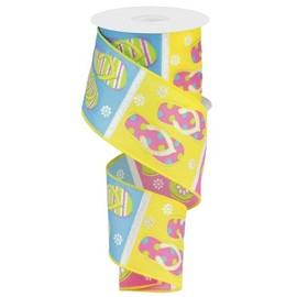 Flip Flops Wired Edge Ribbon, 2.5" x 10 Yards (Satin)