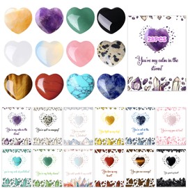 Funewest Funewest Valentine's Day Gifts for Kids, 28 Pack Valentines Gemstone Cards with Natural Crystals and Themed Greetings, Gift Exchange for Boys Girls Toddlers Class Classroom School Party Favor