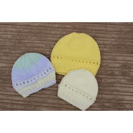 Knitting Pattern for Preemie Baby Hats, Sizes are Tiny, Premature and New Born, Made in Double Knitting Yarn, Double Knitting Baby Pattern, 3 Sizes, KP530