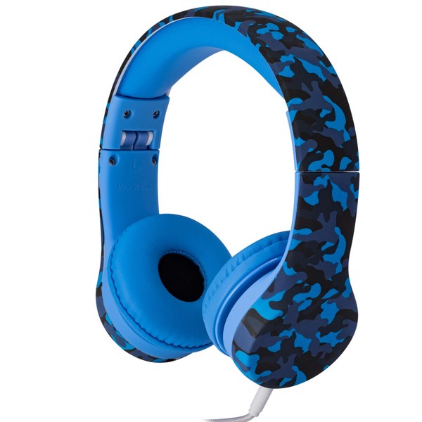 Snug Play+ Kids Headphones with Volume Limiting for Toddlers (Boys/Girls) - Blue Camo