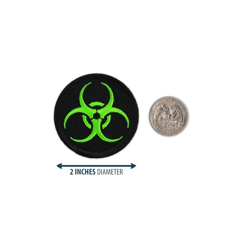 Neon Green Biohazard Warning Patrol Patch - 2" Round