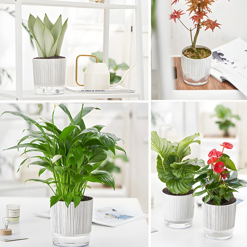 Samhe 4 Pack Self Watering Pots Set, 4+5.5 Inch Self