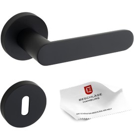 Beschläge Hamburg Door Handles Saturn 07Z SM Door Fitting Matt, Black, black