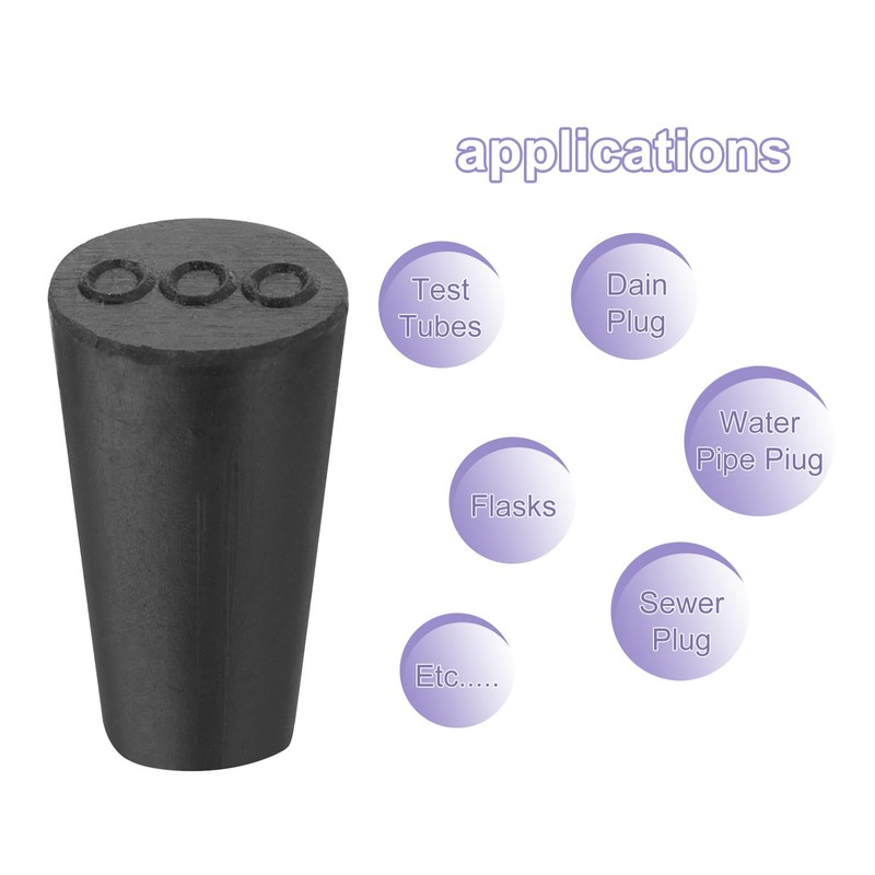 sourcing map Rubber Tapered Plug 8mm to 13mm Solid Test