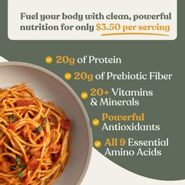 Chef’s Kiss Protein Spaghetti | 20g Protein, High Fiber | Gluten Free, Plant-Based, Lower Carb Pasta Made from Lupins | No Fillers No Gums | High Protein Spaghetti Alternative | Non GMO | 5-pack (8oz)