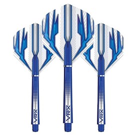 RED DRAGON Dart Flight & Stems Combo Blue - 4 sets of Standard Flights and 4 sets of Medium VRX Stems Per Pack