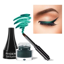 PHOERA GEL EYELINER LONG LASTING WATERPROOF SMUDGE PROOF 24H MAKEUP 10 SHADE UK (207 GREEN)