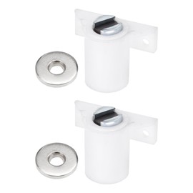 DTGN 29x32mm(LxW) Magnetic Touch Latch - 2 Pack - Good for Kitchen Cupboard Drawer Furniture - Plastic Magnetic Catch Latch Closures - White