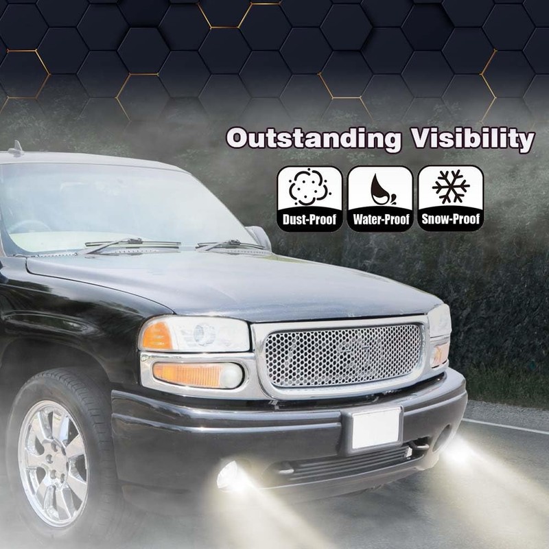 Fog Lights Pair Compatible with GMC Sierra 1500 2500 3500