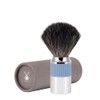 MÜHLE NEO Shaving Brush, chrome-plated, Rubber Grip Handle, glacier blue