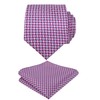Alizeal Mens 3.15inches Geometrical Pattern Tie with Pocket Square Set,