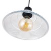 Modern Designer Transparent Ridged Glass Easy Fit Pendant Shade in